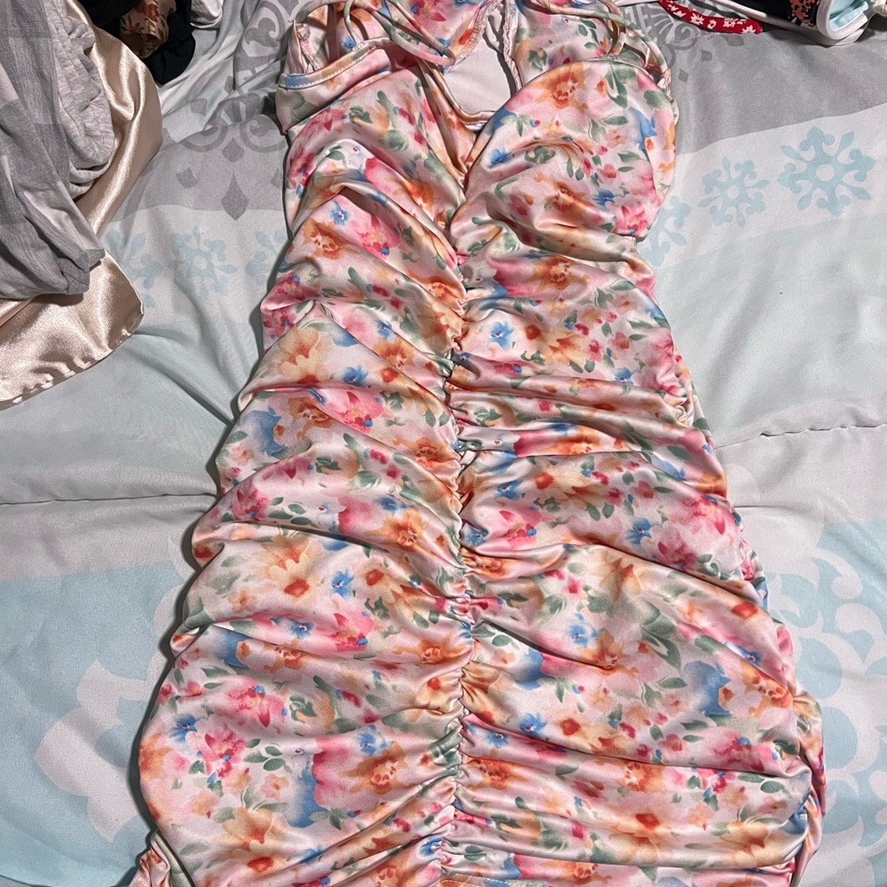 Floral Ruched Dress